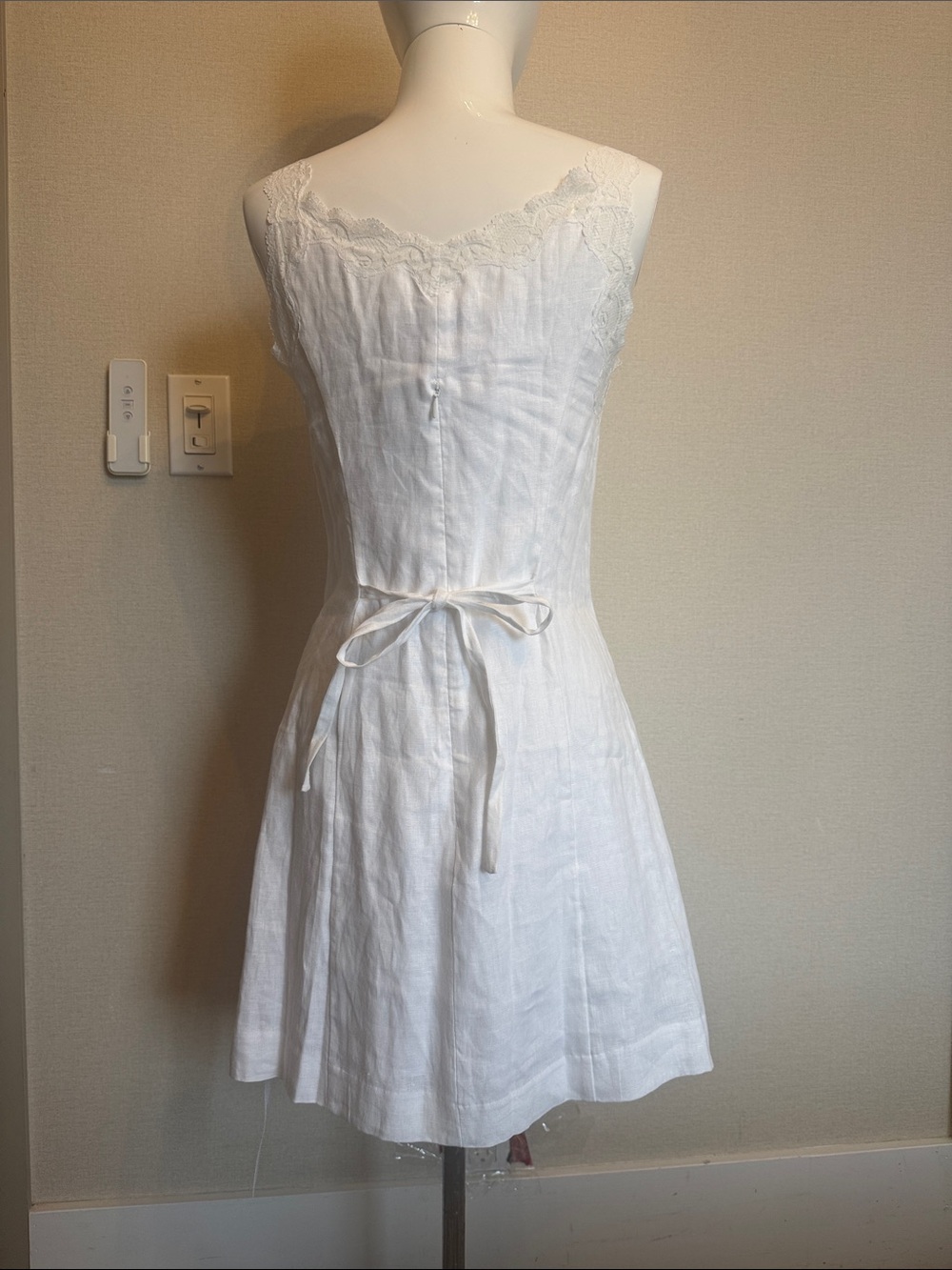 Reformation Kaya Linen Dress Ivory - Size 2 - Picture 4 of 6